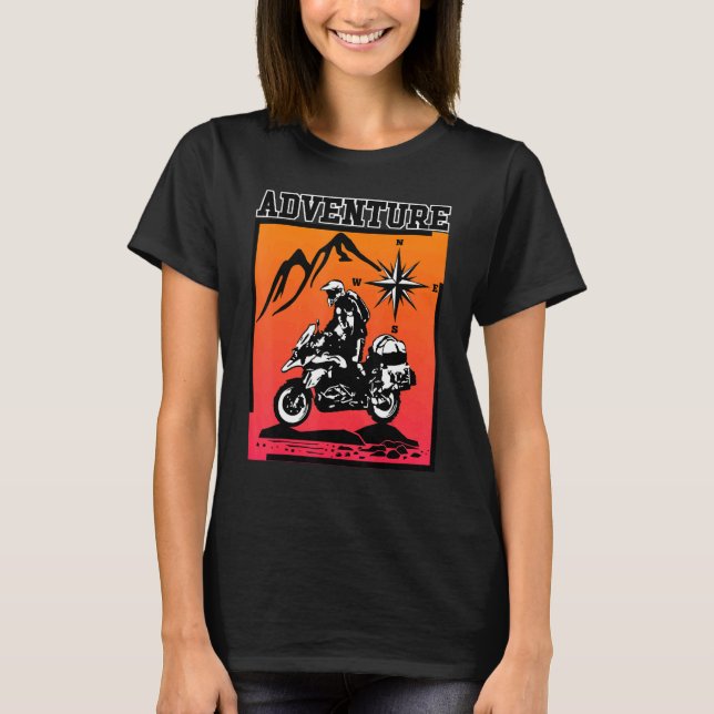 Adventure Motorcycle Biker Rider Off Road Motorbik T-Shirt (Front)