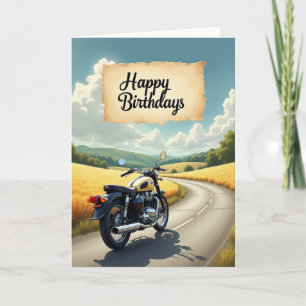 Adventure Motorcycle Birthday Card
