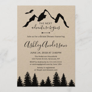 Adventure Mountain Forest Bridal Shower Invitation