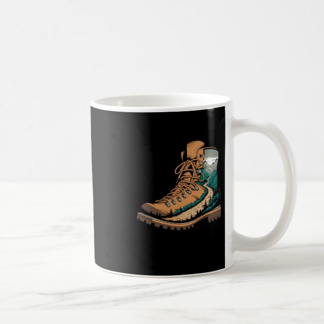Adventure Mountain Hiking Boot Trail  Coffee Mug (Right)