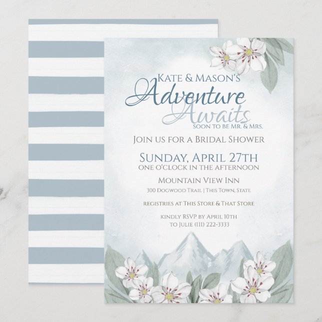 Adventure Mountain Laurel Bridal Shower Invitation (Front/Back)