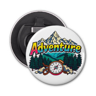 Adventure Mountain – Outdoor Hiking Nature Design Bottle Opener
