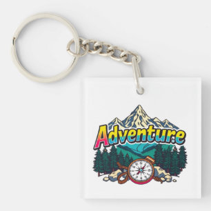Adventure Mountain – Outdoor Hiking Nature Design  Key Ring