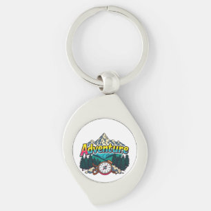 Adventure Mountain – Outdoor Hiking Nature Design  Key Ring