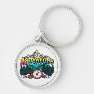 Adventure Mountain – Outdoor Hiking Nature Design  Key Ring