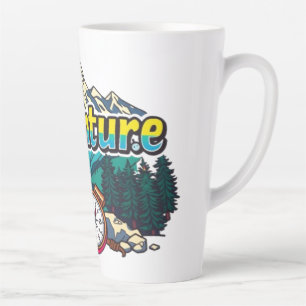 Adventure Mountain – Outdoor Hiking Nature Design  Latte Mug