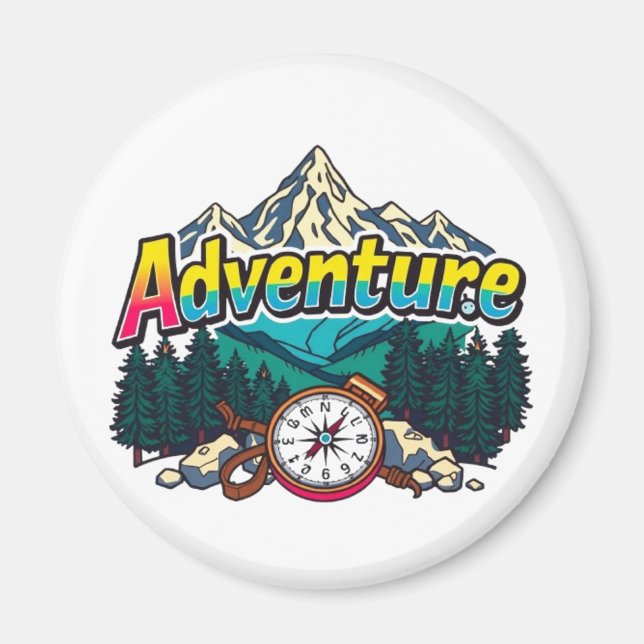 Adventure Mountain – Outdoor Hiking Nature Design  Magnet (Front)