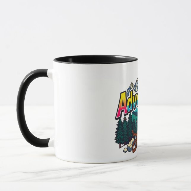 Adventure Mountain – Outdoor Hiking Nature Design  Mug (Left)