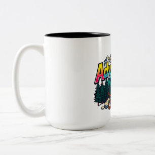 Adventure Mountain – Outdoor Hiking Nature Design Two-Tone Coffee Mug