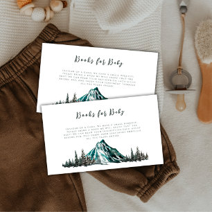Adventure Mountain Pine Books For Baby Shower Enclosure Card