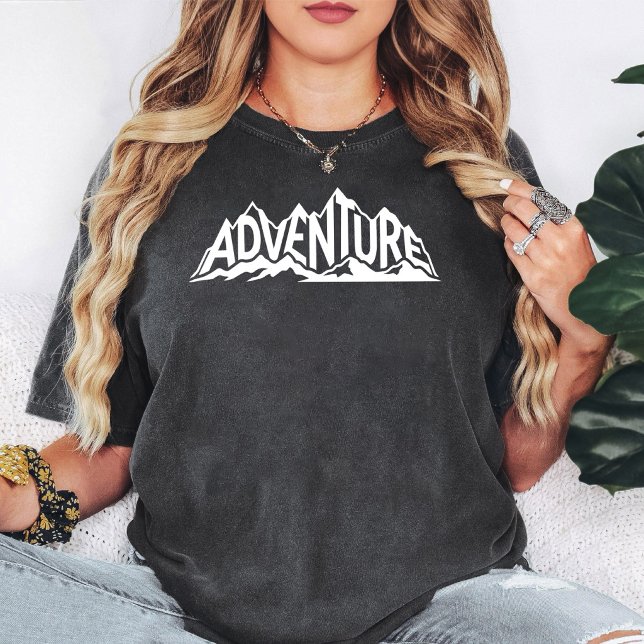 Adventure Mountain Text Graphic T-Shirt (Creator Uploaded)
