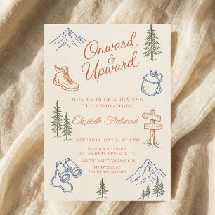 Adventure Mountains Boots Hiking Bridal Shower Invitation