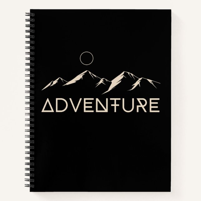 Adventure Mountains Moon Notebook (Front)