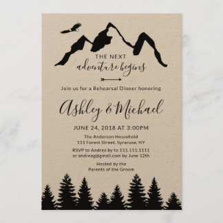 Adventure Mountains Rehearsal Dinner Invitation