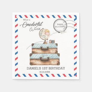 Adventure Onederful Travel Voyage Postage Mail  Napkin