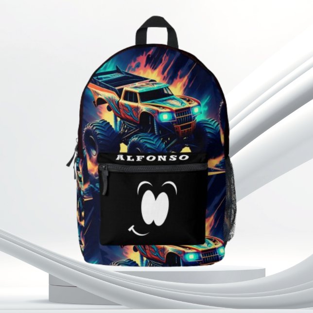 Adventure outing monster truck summertime  printed backpack (Creator Uploaded)