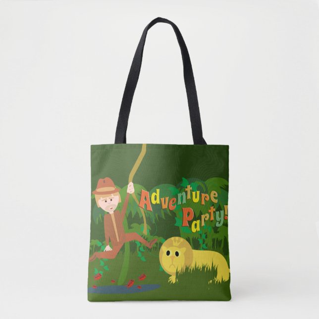 Adventure Party Cute Fun Jungle Design  Tote Bag (Front)