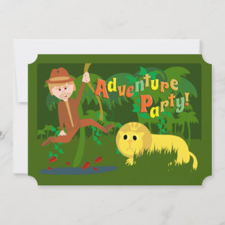 Adventure Party Fun Art Cartoon Safari Invitation
