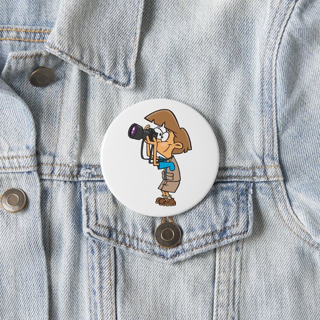 Adventure Photographer Boy with Camera 7.5 Cm Round Badge (Creator Uploaded)