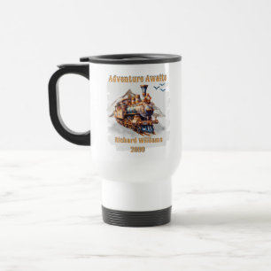 Adventure Retirement Vintage Train Mountains Travel Mug