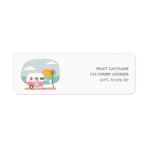Adventure Retro Camper Pink Girl Beach Baby Shower
