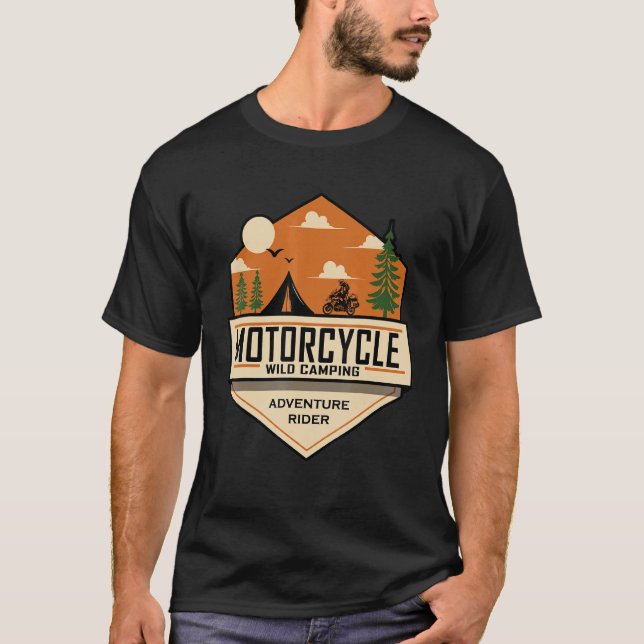 Adventure Rider Motorbike Wild Camping Off Road Mo T-Shirt (Front)