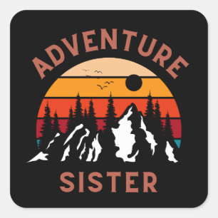 Adventure Sister Square Sticker