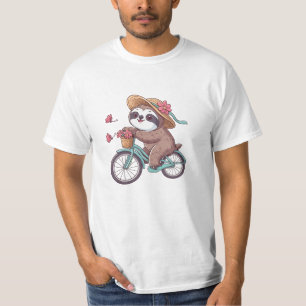 Adventure Sloth on Bike, Cute Sloth On A Bike Ride T-Shirt