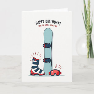 Adventure Snowboard Birthday Card