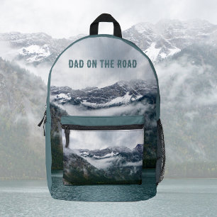 Adventure -Snowy mountains in the fog, custom Printed Backpack