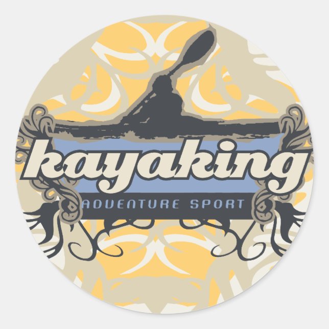 Adventure Sport Kayaking Tshirts and Gifts Classic Round Sticker (Front)
