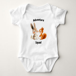 Adventure Squad Rabbit and Squirrel - Cute Friends Baby Bodysuit