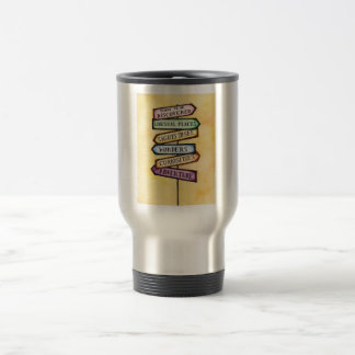 Adventure Street Sign Travel Art Mug