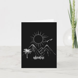 Adventure Sunrise Mountains Hiking Camping Camper  Card