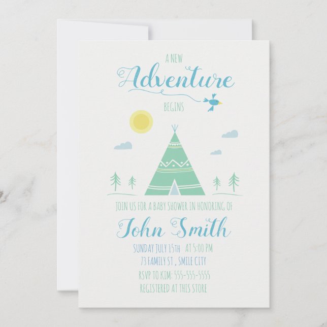 Adventure theme - baby shower invitation (Front)