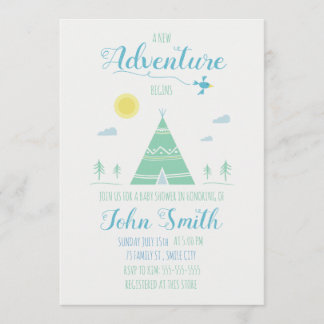 Adventure theme - baby shower invitation