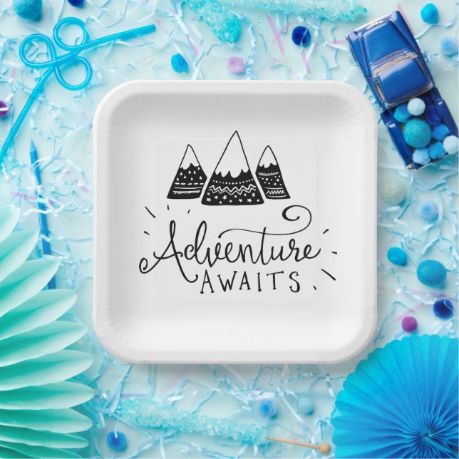 Adventure Themed Baby Shower Paper Plate (Party)