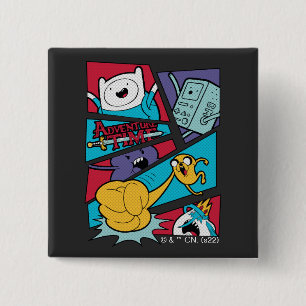 Adventure Time Action Panel Graphic 15 Cm Square Badge