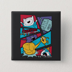 Adventure Time   Action Panel Graphic 15 Cm Square Badge