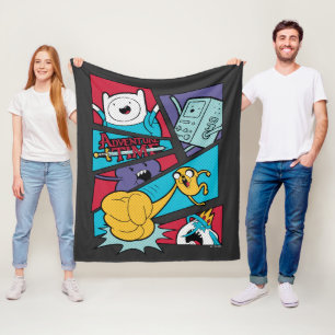 Adventure Time   Action Panel Graphic Fleece Blanket