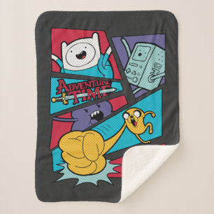 Adventure Time   Action Panel Graphic Sherpa Blanket