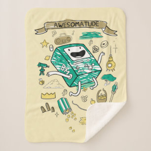 Adventure Time   "Awesomatude" BMO Sketch Sherpa Blanket