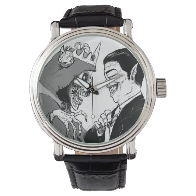 Adventure time Black Leather Watch (Front)