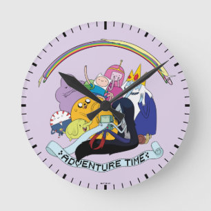 Adventure Time BMO Group Graphic Round Clock