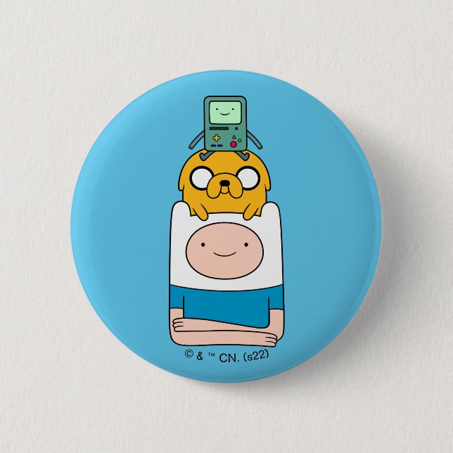 Adventure Time | BMO, Jake, & Finn 6 Cm Round Badge (Front)