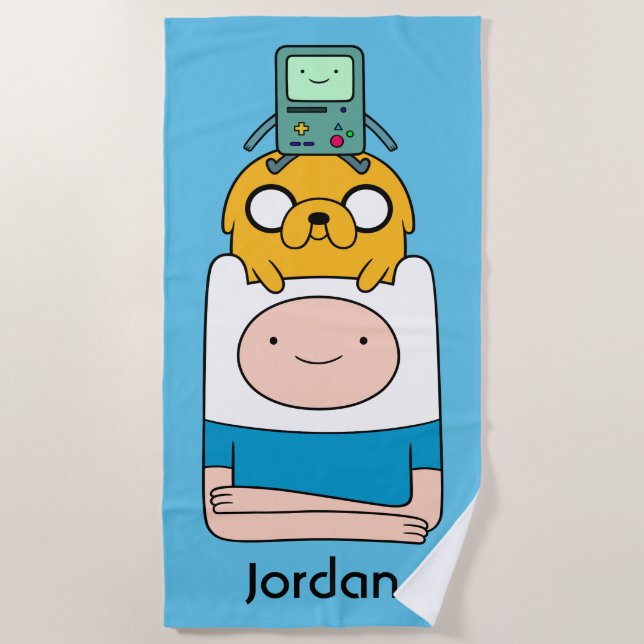Adventure Time | BMO, Jake, & Finn Beach Towel (Front)