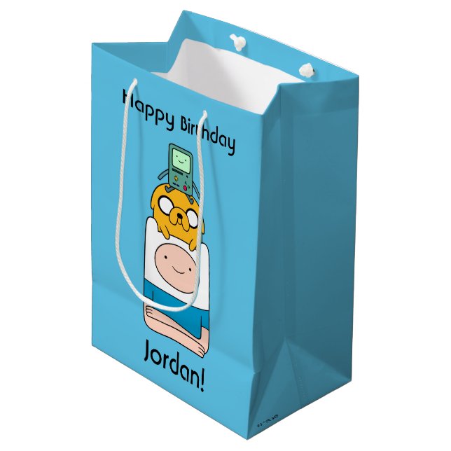 Adventure Time | BMO, Jake, & Finn Medium Gift Bag (Front Angled)