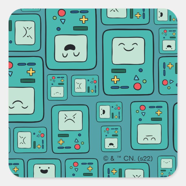 Adventure Time | BMO Pattern Square Sticker (Front)