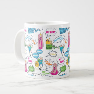 Adventure Time Character Call-Out Pattern Large Coffee Mug