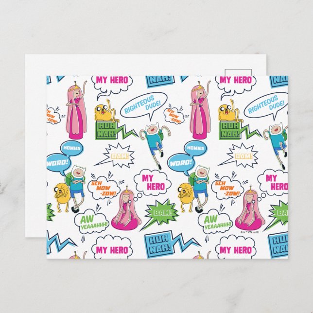 Adventure Time | Character Call-Out Pattern Postcard (Front/Back)